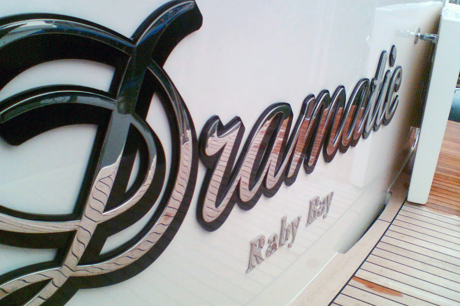 Stainless steel boat name and lettering