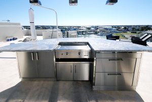 Residential stainless steel outdoor kitchen and bbq