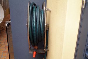 Stainless custom wind up hose reel