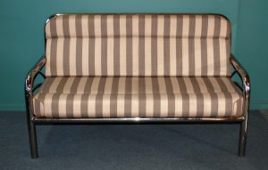Stainless Steel Furniture, Custom built stainless lounge with striped cushion