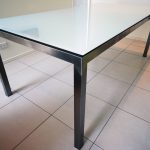 Stainless Steel Furniture, Stainless dining table with glass top