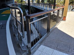 Brisbane Queen's Wharf stainless steel bicycle and pedestrian balustrade fabrication